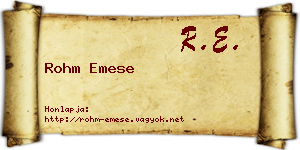 Rohm Emese névjegykártya